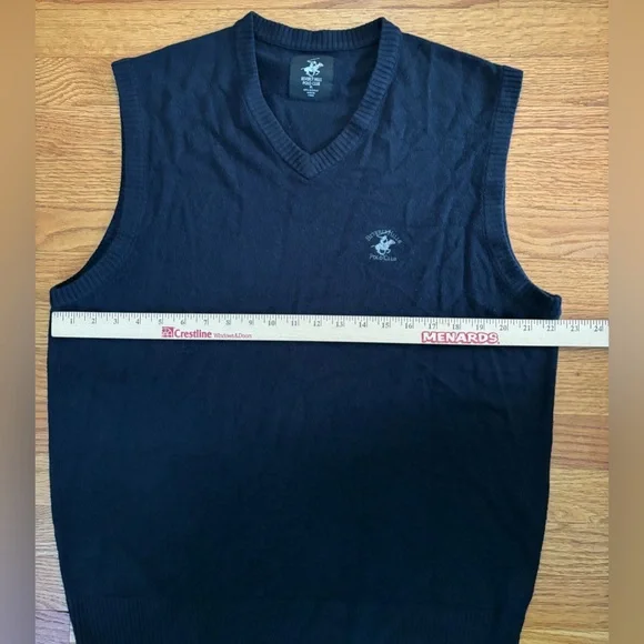 Beverly Hills Polo Club Sweater Vest Men’s XL Blue V-neck Pullover Top Casual - Picture 3 of 4